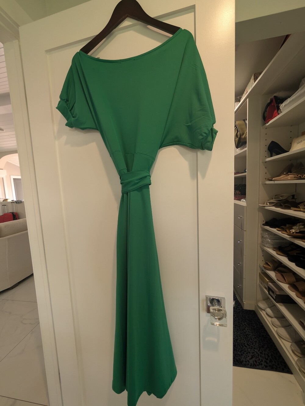 Lily Emerald Green Knot-Front Maxi Dress